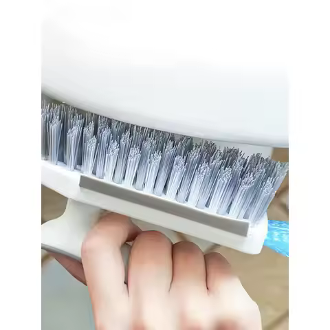 14.9×9.3×7.7cm (5.86×3.66×3.03in) White Grout Cleaner Brush - 3-in-1 Design with V-Shaped Bristles &