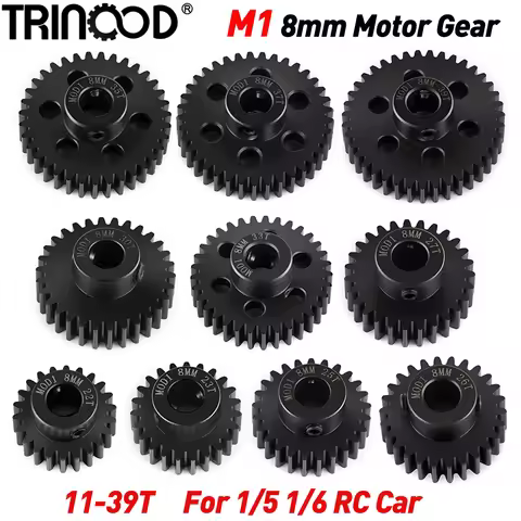 TRINOOD M1 Steel Motor Gears Pinion 8MM 22T 23T 25T 26T 27T 30T 33T 35T 37T 39T for X-MAXX 1/5 RC Mo