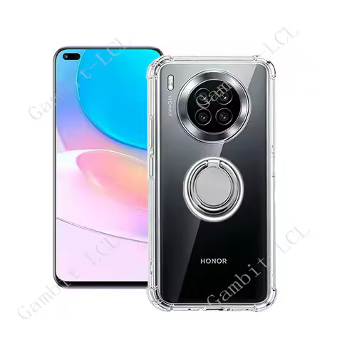 For Huawei Nova 8i Nova8i NTN-L22 NTN-LX1 NEN-LX3 Back Ring Holder Bracket Phone Cover TPU Soft Sili