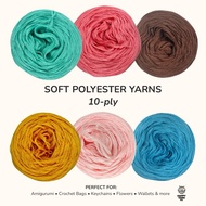 Happy Yarn PH | Soft Polyester Yarn 10-Ply Crochet Yarn for Bags Amigurumi Flowers