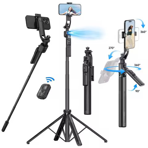Auto Face Tracking Tripod 360° Rotation Mount 64" Extendable Auto Tracking Phone Holder Motion Senso
