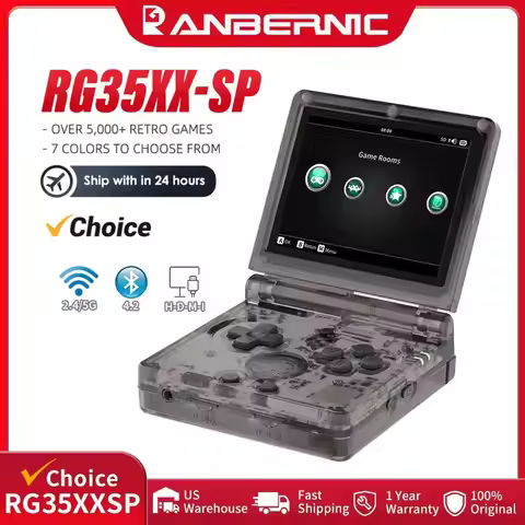 RG35XXSP Flip Game Console Black 3.5'' IPS Screen Mini HDMI Output WiFi Bluetooth 4.2 E-book Linux V