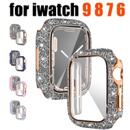 Plastic diamond-encrusted Pc case Compatible for Apple Watch Series 9/8/7/6/5/4/SE IWatch 45mm 44mm 41mm 40mm