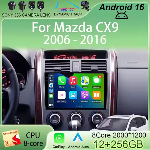 Carplay Auto Stereo Android 16 For Mazda CX9 CX-9 CX 9 TB 2006 - 2016 Car Radio Multimedia Video Pla