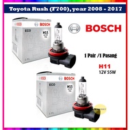 Bosch Headlamp HeadLight H11 Light Bulbs for Toyota Rush (F700), year 2008 - 2017 (100% Genuine Bosc