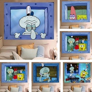 SpongeBob & Octopus Cartoon Hanging Tapestry for Creative and Funny Bedroom Wall Decoration - Photo 