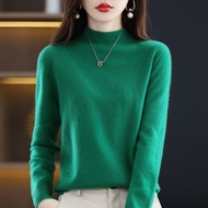 Clearance Special Offer Cashmere Sweater Women 100 Pure Cashmere Half High Loose Sweater All-Match W