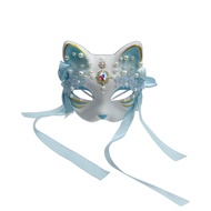 NEW YangYong Japanese Kitsune Mask Cosplay Party Foxy Cat Collection with Pearl and Crystal Decor Fr