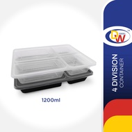 Donewell 4 Division Rectangle 1200 Microwavable Food Container Box