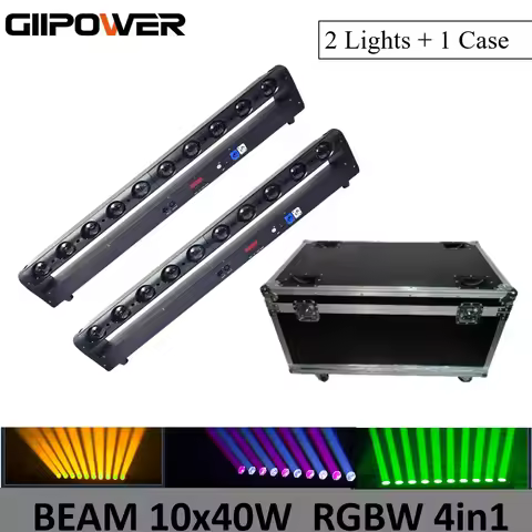 LED 10x40W RGBW 4in1 Beam Moving Head Light or only Flightcase DMX512 DJ Projector Lights For Bar Pa