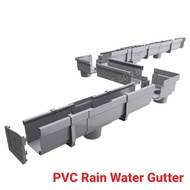 PVC Rain Water Gutter PVC GUTTER Meter FITTING GREY (PIPE SALUR AIR)