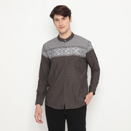 KEMEJA Vanfive Men's Shirt Brown Longkoko D1354