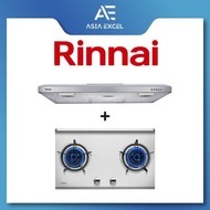 RINNAI RH-S95A-SSVR 90CM SLIMLINE HOOD + RINNAI RB-782S 76CM FLEXIHOB 2 BURNER STAINLESS STEEL BUILT-IN GAS HOB