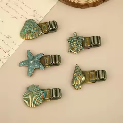 Retro Sea Turtle Metal Pen Clip Spring Loaded Portable Pen Holder for Notebook Diary College Student