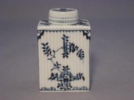麥森 Meissen Tea Caddy 麥森鈷藍稻草花朵茶葉罐