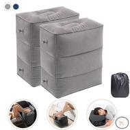 WF Flocking Inflatable Footrest Footstool Portable Inflatable Folding Footpad Child Flight Car Pillo