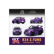 YM Model x Era Q 1/64 Nissan Skyline GT-R (R34) Z-Tune in Night Purple