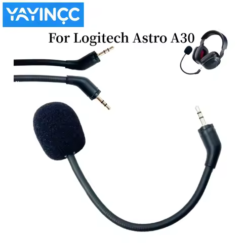 YAYINCC Replacement 2.5mm Game Mic Detachable Microphone Boom Suitable for Logitech Astro A30 Gaming