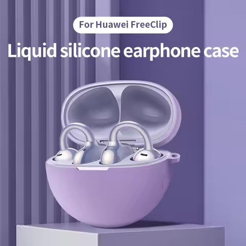 Liquid Silicone Earphone Case Solid Color Cover Headphone Shell Shockproof Skin for Huawei FreeClip 
