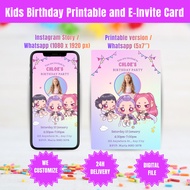 Customised Digital Kids Birthday E-Card | WhatsApp Card | Instant Delivery | English / Malay | Birth