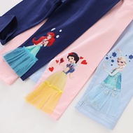 Children Girls Leggings Summer Calf Length Pants Cartoon 3D Anna Elsa Girls Trousers Teen Trousers H