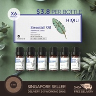 {SG Nextday Delivery}HIQILI 100% Pure Essential Oil Aromatherapy Oil 10ml with 6 Fragrance per box Essential oil for Diffuser Massage Bath and Food Spa Lavender Peppermint Tea Tree Eucalyptus Sweet Orange Lemongrass.