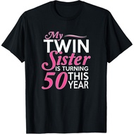 50Th Birthday Gifts For Twin Sisters Funny Birth Year Gift  T-Shirt