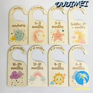 OUDIMEI 7/8Pcs Baby Closet Divider, Wood Label Assortment Infant Wardrobe Divider, Durable Cartoon A