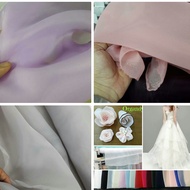 KAIN ORGANDY / ORGANDI FABRIC FOR VEIL, WEDDING DRESS, TULLE, SKIRTS CLOTHES - BIDANG 60 INCI BY MET
