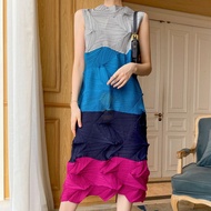 ❍ Aiden001 One Size Wind Pleated Summer Beautiful Fashion Casual Plus Size Diamond Pleated Dress 074