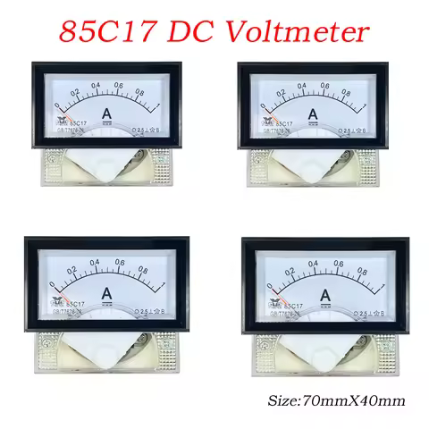 85C17 DC 1A 2A 3A 5A 10A 15A 20A 30A 50A 75A 100A Analog Current Panel Meter Ammeter for Circuit Tes