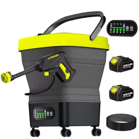Portable Cordless Pressure Washer Max 750PSI 2x5.0Ah Battery 4 Adjustable Pressure Electric with 4.5