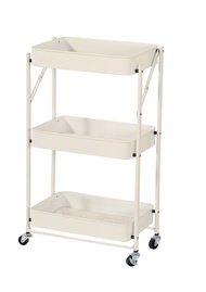 ชั้นวางของเหล็กอเนกประสงค์ 3 ชั้น พับได้ พร้อมล้อเลื่อน ขนาด 45x30x77 ซม.