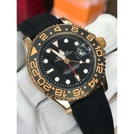 Men Business Rolex _ Fully Automatic Yachtmaster GMT Submariner Daytona Silicone Silve Rubber Strap