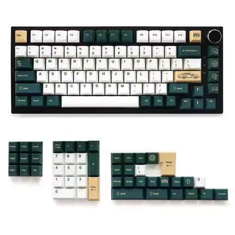 GMK British Racing PBT Material Cherry Profile Keycaps 130 Keys Five Side Dye-Sub for 87/104/108 Mx 