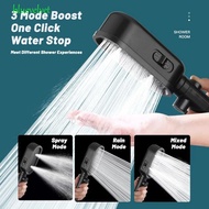 BLUEVELVET Shower Head, Water Saving 3-mode Shower Spray Nozzle, Modern Handheld High Pressure Adjustable Rainfall Shower Head Shower Tool