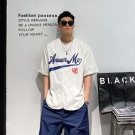 300 pound mens large casual liquid baseball shirt with letter print fashionable fit slim fit short s