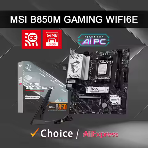 MSI New B850M GAMING WIFI6E Micro ATX AMD B850 Supports AMD Ryzen™ 9000/ 8000/ 7000 Series Motherboa