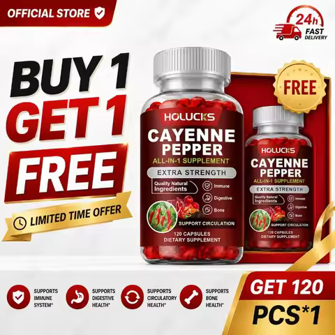 Advanced Cayenne Pepper Capsules, with Vitamin D3 & K2, Support Circulation, Immune Health & Digesti