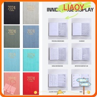 LIAOY 2024 Agenda Book, Pocket with Calendar Diary Weekly Planner, Mini A7 To Do List English Notepad School Office