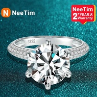 Esgs NeeTim 5กะรัต Moissanite แหวนแต่งงานของผู้หญิง925เงินบริสุทธิ์18K แถบชุบทองคำขาวนิรันดร์เครื่อง