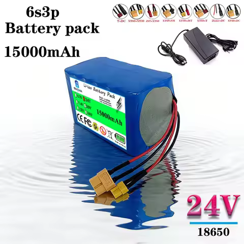 24V 15Ah 6S3P 18650 rechargeable lithium-ion battery 25.2V 15000mAh/lithium-ion battery + charger ba