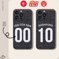 Football iphone case with name printed on request Manchester United Rashford 6/6splus/7/7plus/8/8plu