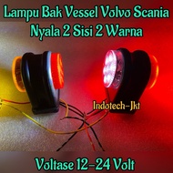 MERAH Led VISEL Truck 7 LEDs 2 Sides Red Yellow Combination 12-24V Vessel VOLVO SCANIA