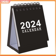 yakhsu|  2024 Desk Calendar Ink-resistant Desk Calendar 2024 Mini English Desk Calendar Standing Desktop Planner for Home Office School Monthly Schedule Portable Twin-wire Binding