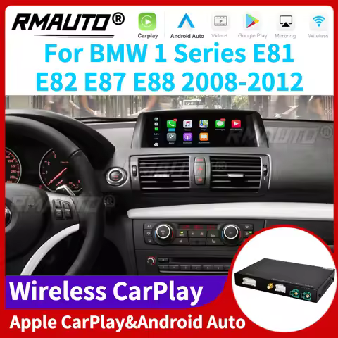 RMAUTO Wireless Apple CarPlay CIC System for BMW 1 Series E81 E82 E87 E88 2008-2012 Android Auto Mir