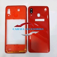 Casing Housing Kesing Hp Samsung A20 Fullset Backdoor + Tulang Bezel Tombol On Off Volume