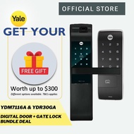 Yale YDR30GA Gate &amp; YDM7116A Matte Black Door Digital Lock Bundle (COMES WITH FREE GIFTS)