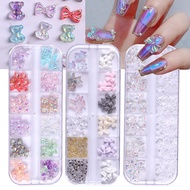 Explosion nail light node jewelry net red mixed semi -circular pearl super glittering flat diamond s
