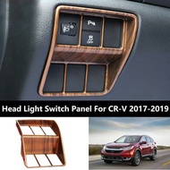 (Ssklo) พีชไม้หัวสวิทช์ไฟแผงครอบสำหรับ Honda CRV CR-V 2017-2019